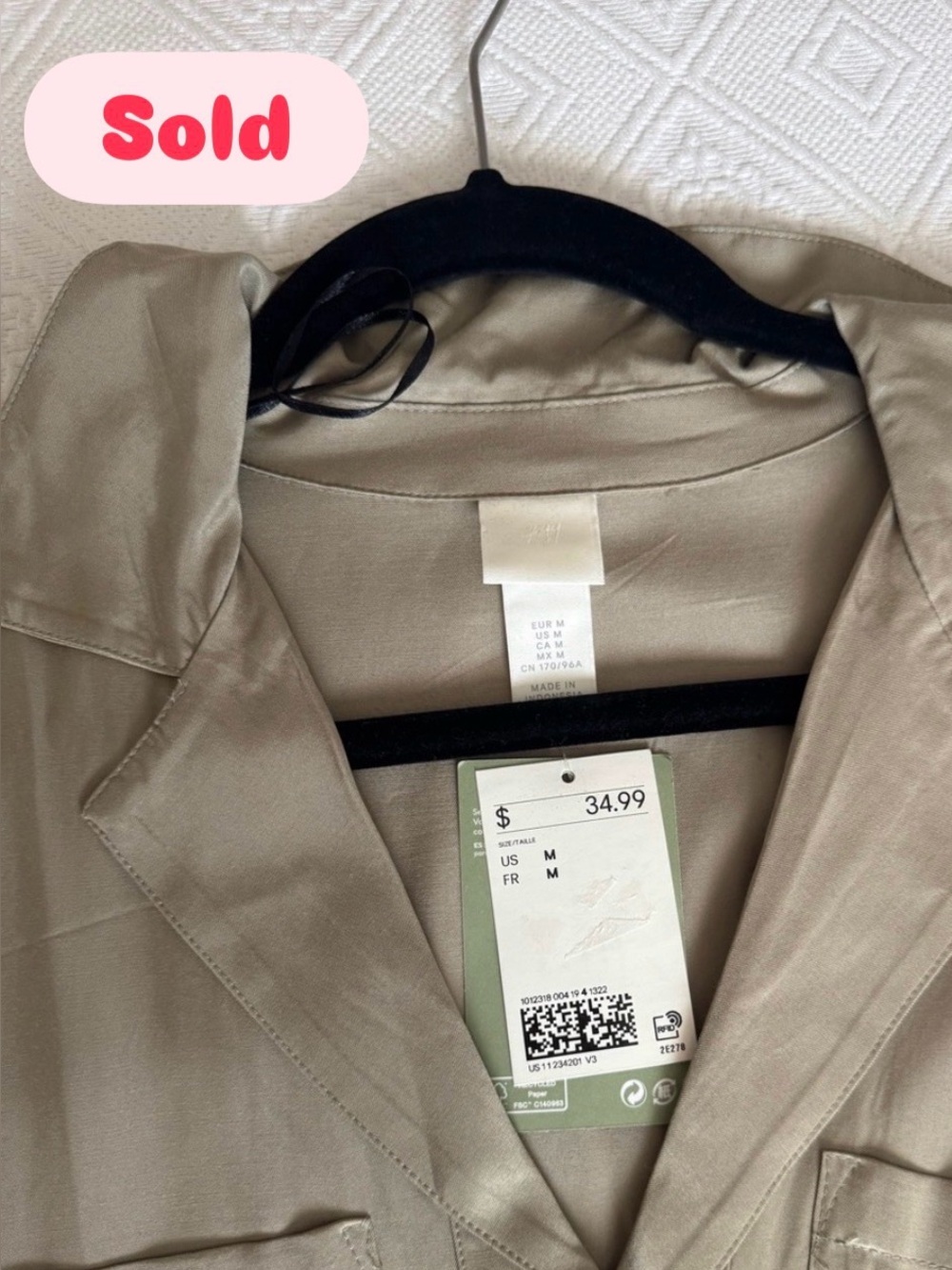 H&M Olive Beige Shirt Jacket